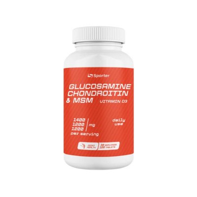 Sporter Glucosamine & Chondroitin + MSM + D3 120 таблеток 817071 фото