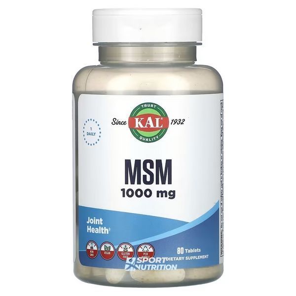 Метилсульфонілметан KAL MSM 1000 мг 80 таблеток 22938-01 фото