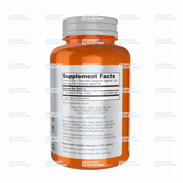 Глютамин Now Foods L-Glutamine Powder 170 г 2022-10-2553 фото