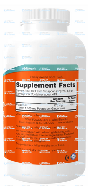 Now Foods Potassium Gluconate Pure Powder 454 г 2022-10-1701 фото