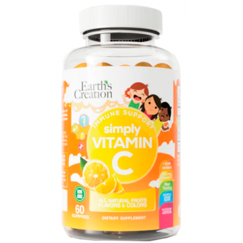 Дитячий вітамін С Earth`s Creation Kids Simply Vitamin C 60 жувальних цукерок 820559 фото