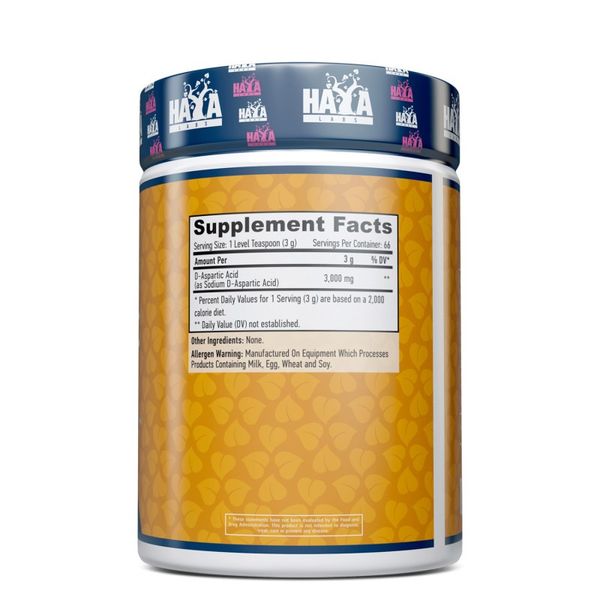 Haya Labs Sports D-Aspartic Acid 200 г 820447 фото