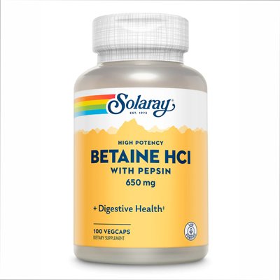 High Potency Betain HCl with Pepsin 650mg - 100 vcaps 2022-10-1029 фото