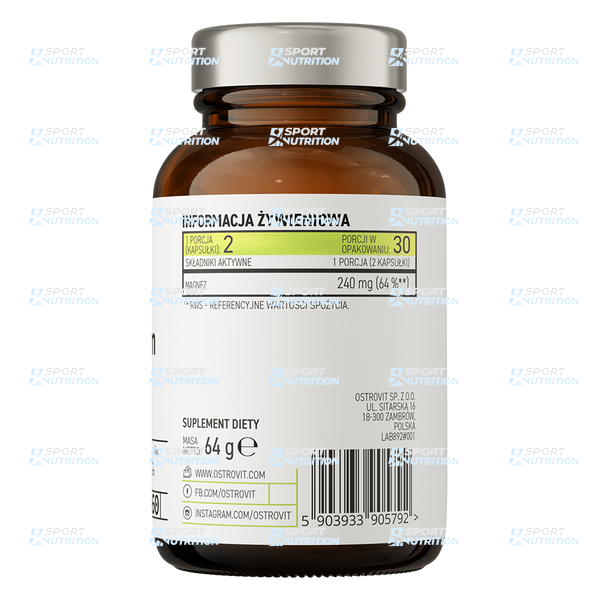 Цитрат магния OstroVit Pharma Magnesium Citrate 60 капсул 821990 фото