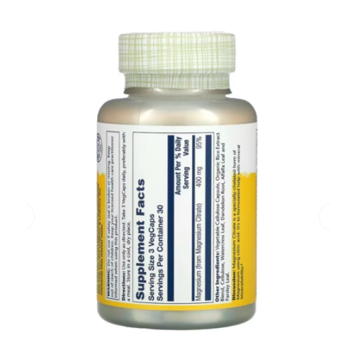 Магния цитрат Solaray Magnesium Citrate 400 мг 90 капсул 2022-10-1036 фото