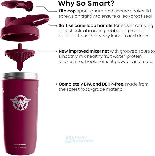 Шейкер SmartShake Reforce DC 900 мл Wonderwoman 21276-01 фото