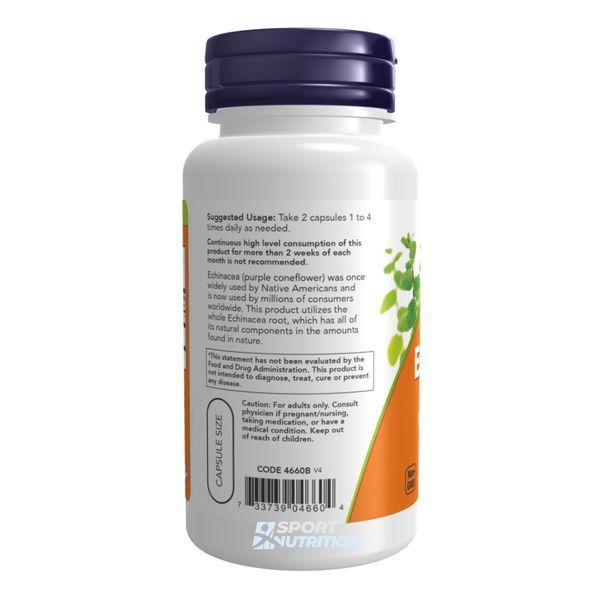 Ехінацея Now Foods Echinacea 400 мг 250 капсул 2022-10-2642 фото