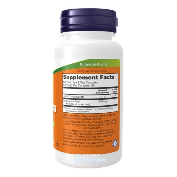 Ехінацея Now Foods Echinacea 400 мг 250 капсул 2022-10-2642 фото