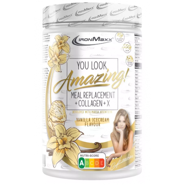 Заменитель питания IronMaxx Meal replacement + collagen 550 г Vanilla ice cream 821498 фото