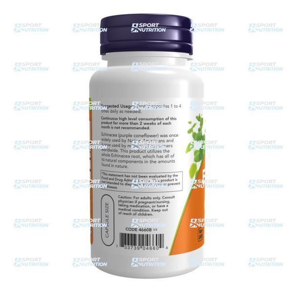 Эхинацея Now Foods Echinacea 400 мг 250 капсул 2022-10-2642 фото