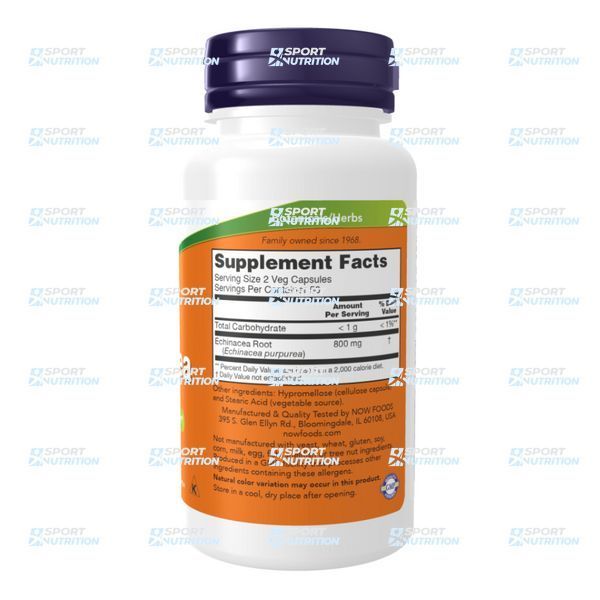 Эхинацея Now Foods Echinacea 400 мг 250 капсул 2022-10-2642 фото