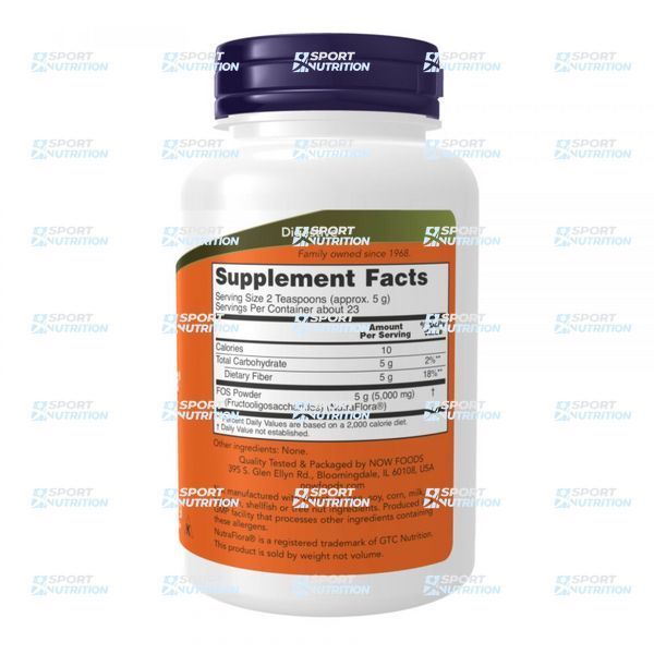 Фруктоолигосахариды Now Foods NutraFlora FOS Powder 113 г 2023-10-3572 фото
