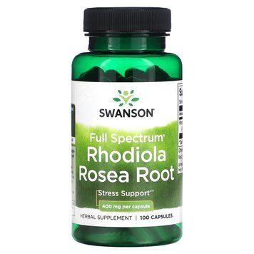 Родіола рожева Swanson Rhodiola Rosea Root 400 мг 100 капсул 100-81-8839634-20 фото