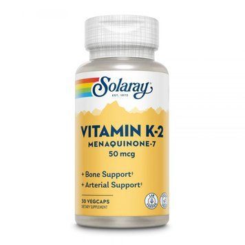 Вітамін К2 Менахінон-7 Solaray Vitamin K-2 MK-7 50 мкг 30 капсул 2023-10-2435 фото