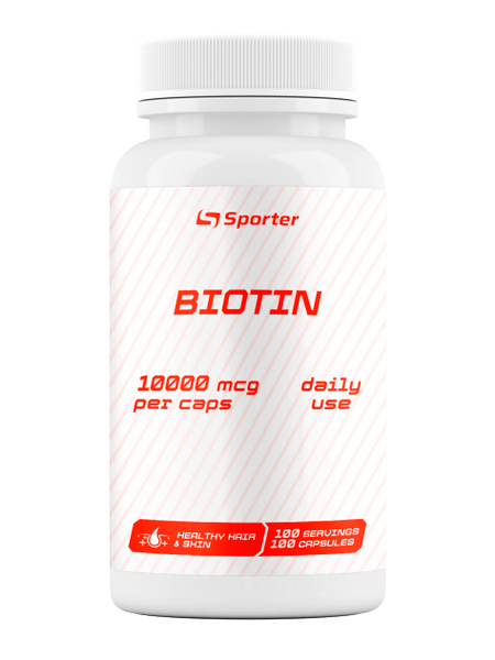 Вітаміни та мінерали Sporter Biotin 10000 мкг 100 капсул 818509 фото