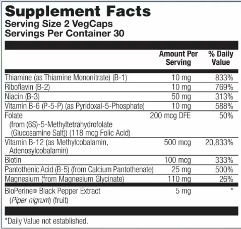 Комплекс групи В + магній гліцинат KAL Stress B Mag Glycinate 60 капсул 22593-01 фото