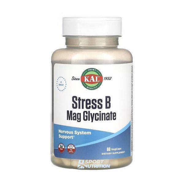 Комплекс групи В + магній гліцинат KAL Stress B Mag Glycinate 60 капсул 22593-01 фото