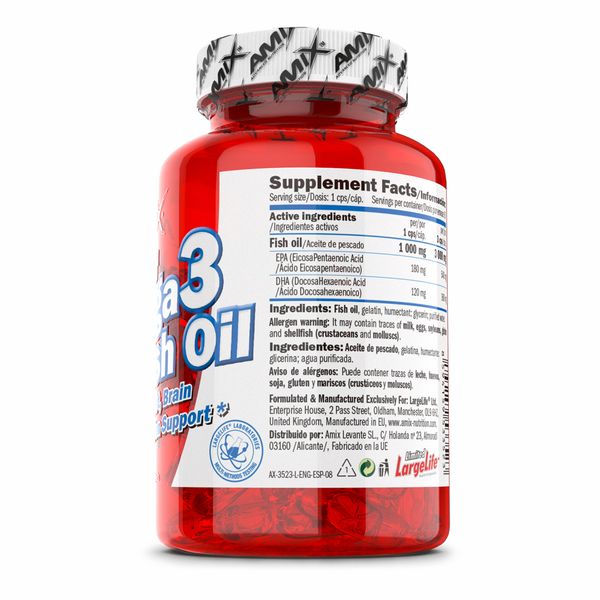 Amix Super Omega 3 Fish Oil 1000 мг (180 мг EPA /120 мг DHA) 180 капсул 819384 фото