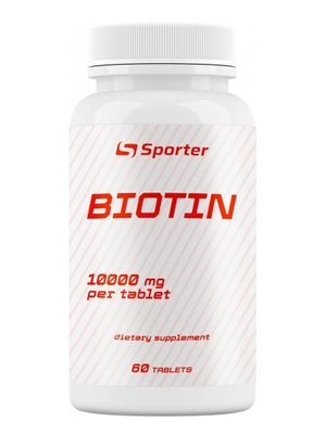 Sporter Biotin 10000 мкг 60 таблеток 820460 фото