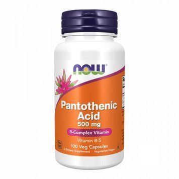 Пантотенова кислота Now Foods Pantothenic Acid 500 мг 100 капсул 2022-10-0008 фото