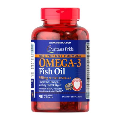 Puritans Pride Omega-3 One Per Day Formula 1360 мг (625 мг ЕПК /244 мг ДГК) 90 капсул 100-25-7150401-20 фото