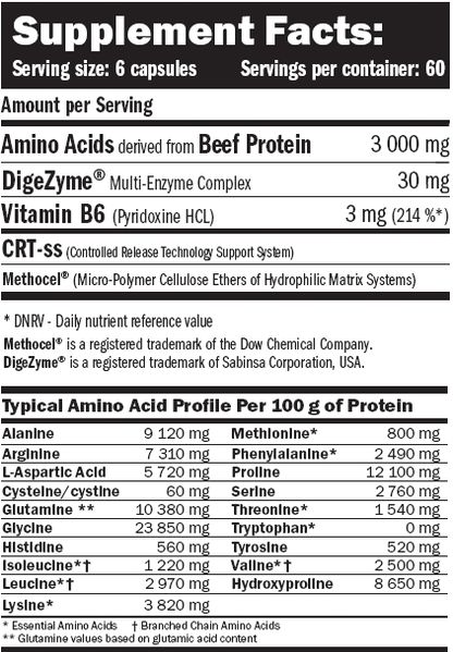 Амінокислотний комплекс Amix Beef Extra Amino 198 капсул 819316 фото