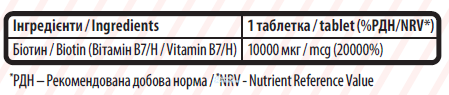 Sporter Biotin 10000 мкг 60 таблеток 820460 фото