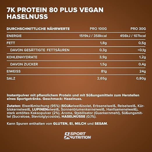 Протеїн IronMaxx Vegan Protein 7k 80 Plus 500 г Hazelnut 821757 фото