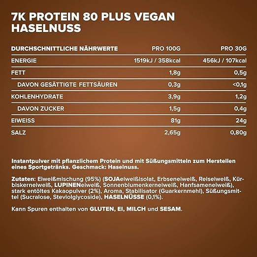 Протеин IronMaxx Vegan Protein 7k 80 Plus 500 г фундук 821757 фото