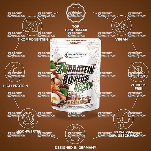 Протеин IronMaxx Vegan Protein 7k 80 Plus 500 г фундук 821757 фото