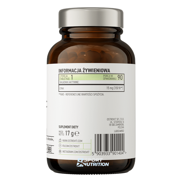 Органічний цинк OstroVit Pharma Organic Zinc 90 таблеток 821993 фото