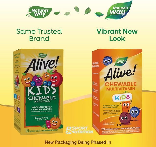 Мультивітаміни для дітей Nature's Way Alive! Multi-vitamin for Children 120 жувальних таблеток 2022-10-0601 фото
