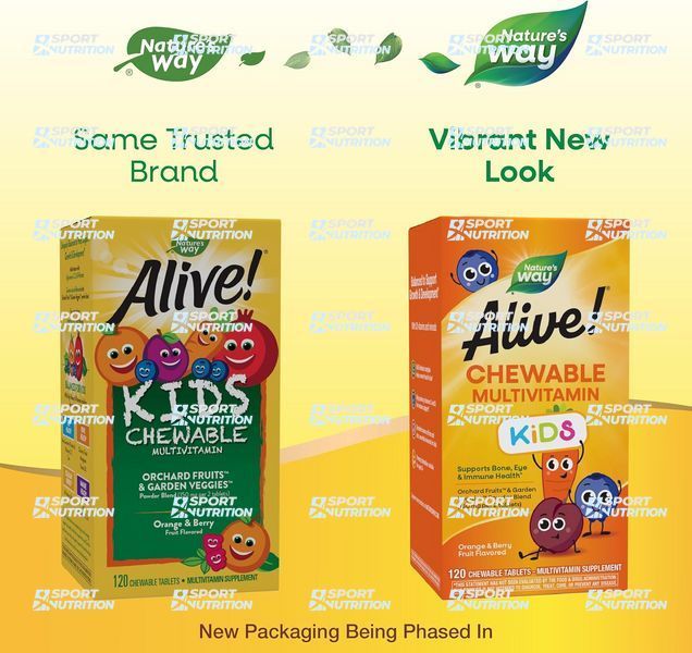 Мультивитамины для детей Nature&rsquo;s Way Alive! Multi-vitamin for Children 120 жевательных таблеток 2022-10-0601 фото