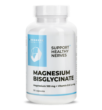 Progress Nutrition Magnesium Bisglycinate 100 mg + Vitamin B6 1.4 mg 90 капс 23256-01 фото