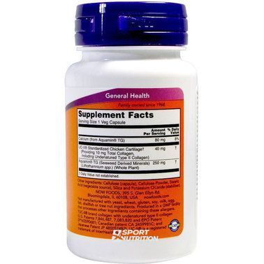 Колаген Now Foods UC-II Type II Collagen 40 мг 60 капсул 2023-10-2217 фото