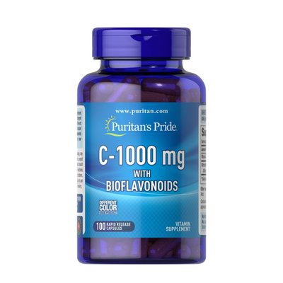 Puritans Pride Vitamin C-1000 with Bioflavonoids 100 капсул 2023-10-2093 фото