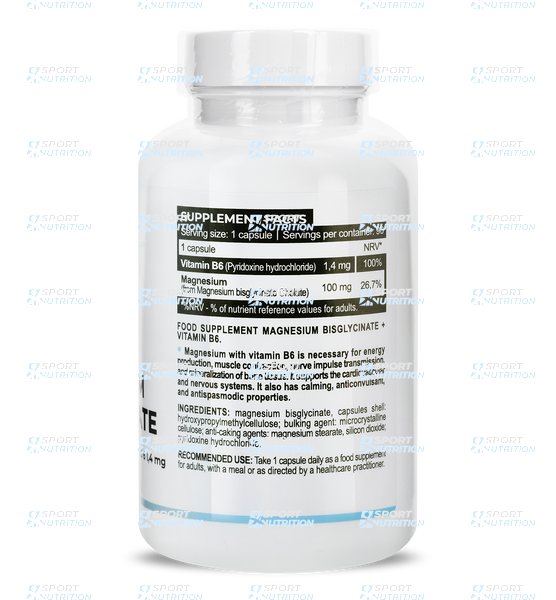 Progress Nutrition Magnesium Bisglycinate 100 mg + Vitamin B6 1.4 mg 90 капс 23256-01 фото