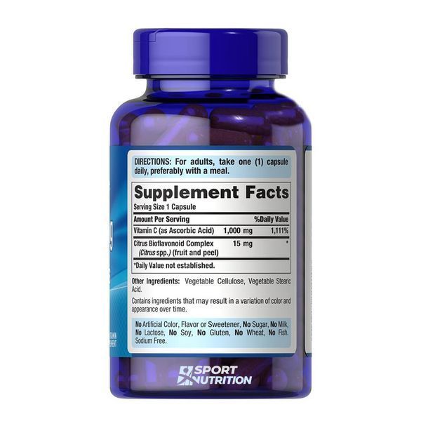 Puritans Pride Vitamin C-1000 with Bioflavonoids 100 капсул 2023-10-2093 фото