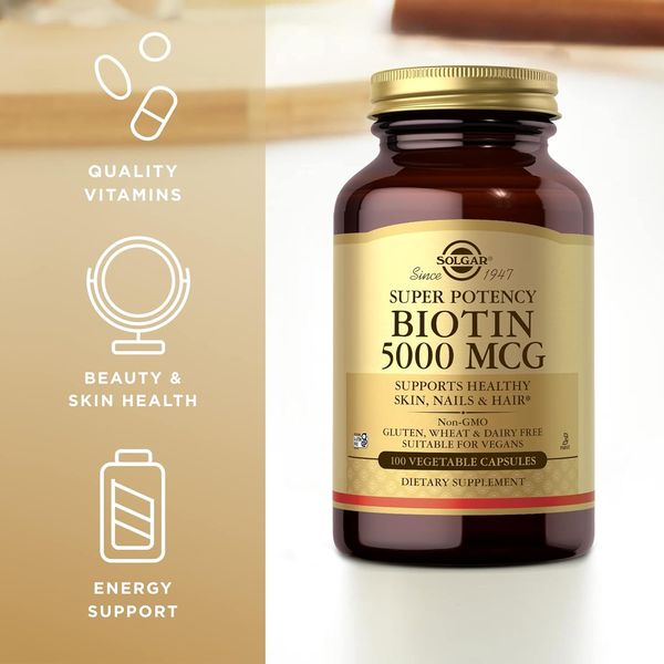 Solgar Biotin Supports Healthy Skin, Nails & Hair 5000 мкг 100 капсул 2022-10-1984 фото