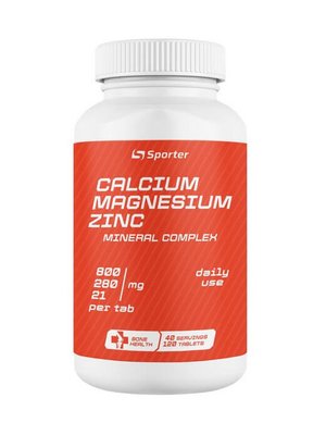 Минеральный комплекс Sporter Calcium Magnesium Zinc 120 таблеток 817072 фото