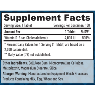 Витамин D3 Haya Labs Vitamin D-3 4000 IU 100 таблеток 820758 фото