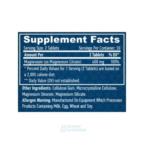 Магній Haya Labs Magnesium Citrate 200 мг 50 таблеток 820220 фото