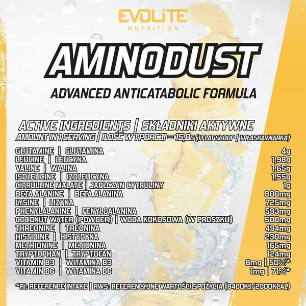 Комплекс аминокислот Evolite Nutrition AminoDust 474 г Pineapple  22181-07 фото