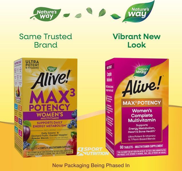 Nature's Way Alive! Max 3 Potency Women's Multivitamin 90 таблеток 2022-10-1051 фото