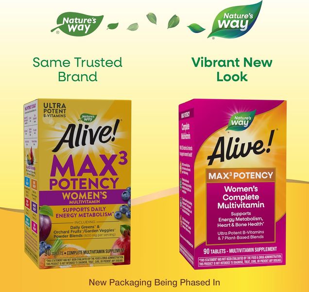 Nature's Way Alive! Max 3 Potency Women's Multivitamin 90 таблеток 2022-10-1051 фото