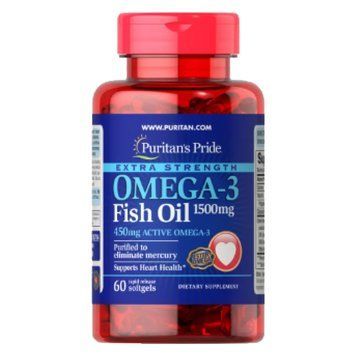 Puritans Pride Omega-3 Fish Oil Extra Strength 1500 мг (450 mg Active Omega-3) 60 капсул 100-77-5623152-20 фото