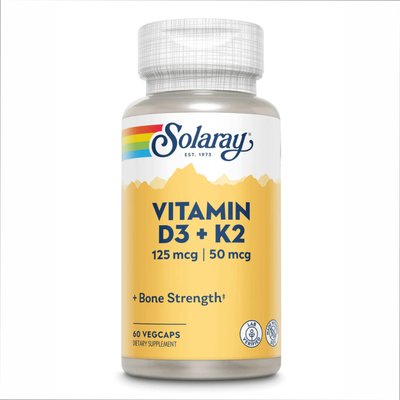 Solaray Vitamin D3 + K2 125 мкг 60 капсул 2022-10-1035 фото