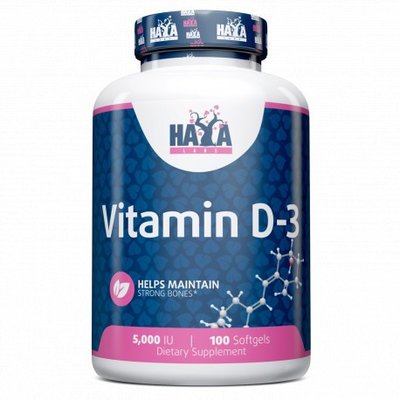 Вітамін D3 Haya Labs Vitamin D-3 5000 IU 100 капсул 818854 фото
