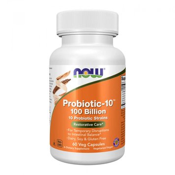 Пробіотик Now Foods Probiotic-10™ 100 Billion 60 капсул 2023-10-2436 фото