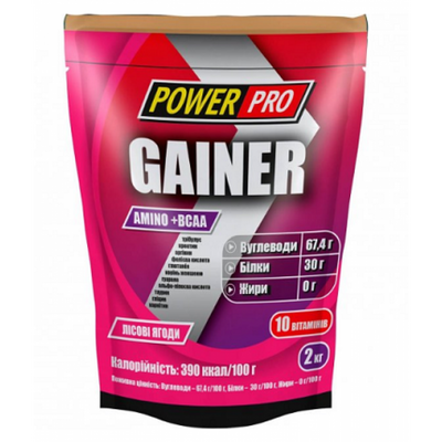 Гейнер Power Pro Gainer+Amino+BCAA 2000 г Forest Fruit 24635 фото